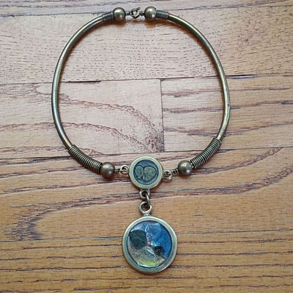 Brass Cosmic Circle Necklace